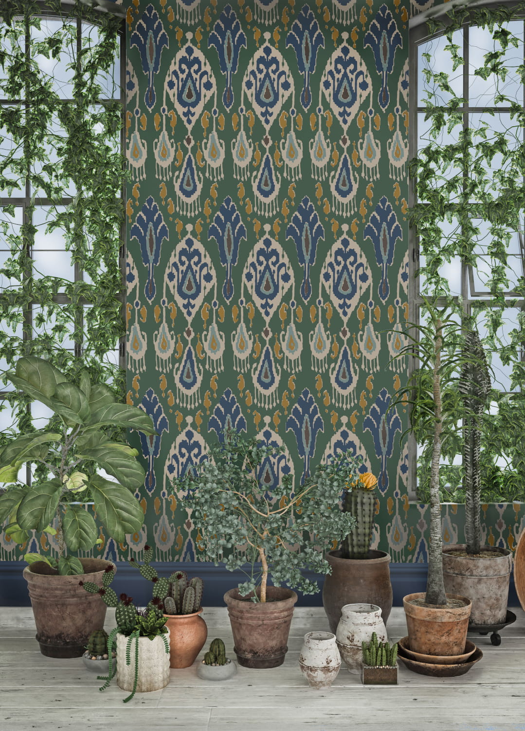 Tapete Ikat Bokhara - Emerald