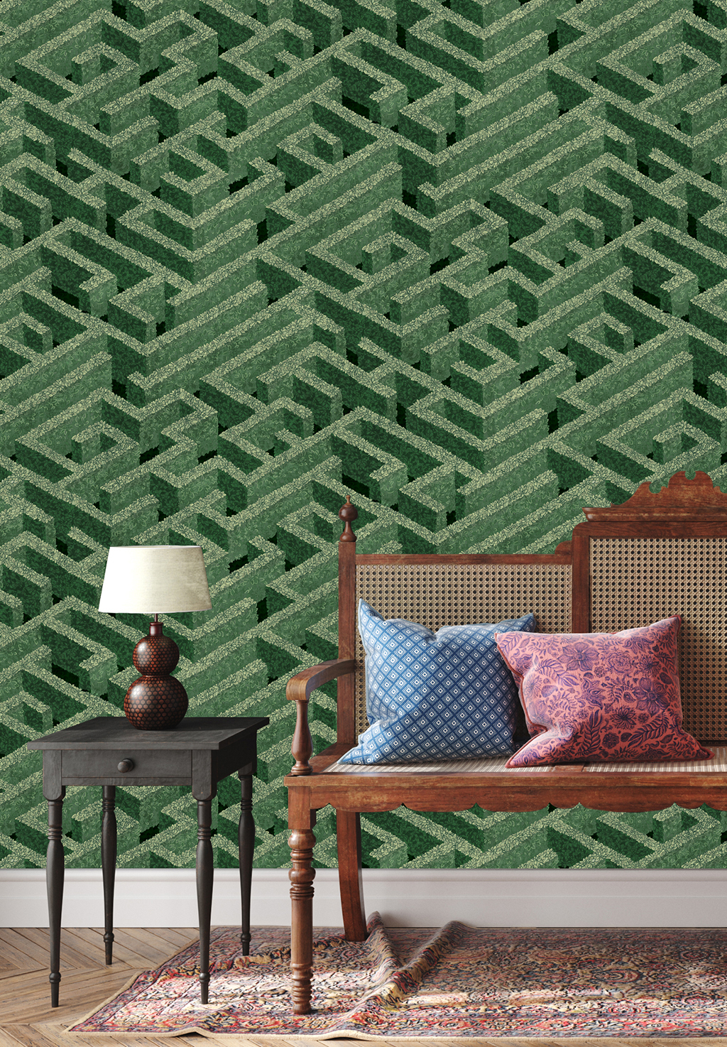 Tapete Labyrinth - green
