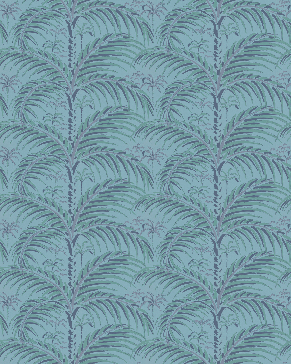 Tapete Palm House - Evening Blue