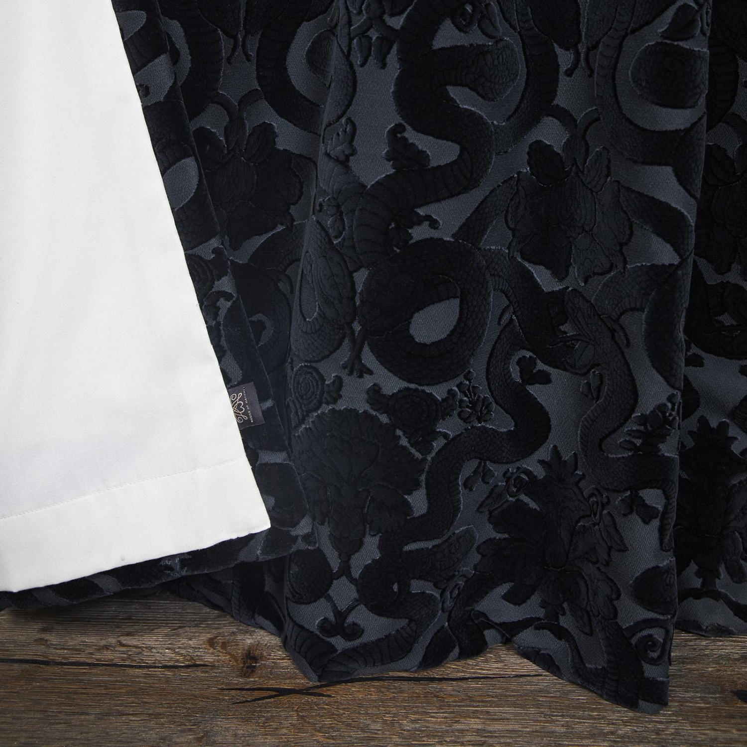 Stoff Anaconda - Cut Velvet - Noir