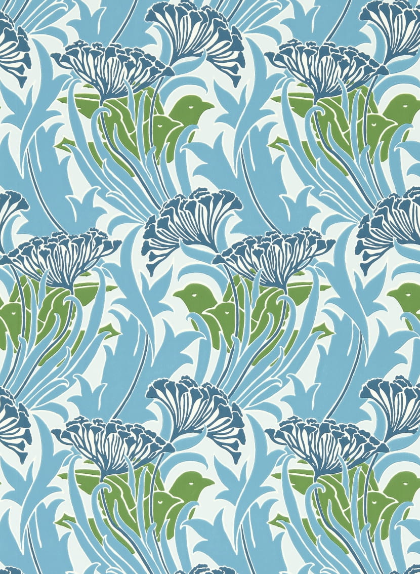 Tapete Laceflower - Garden Green/ Lagoon