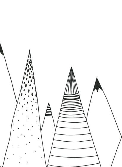 Wandbild Mountain Ridge - Black/ White