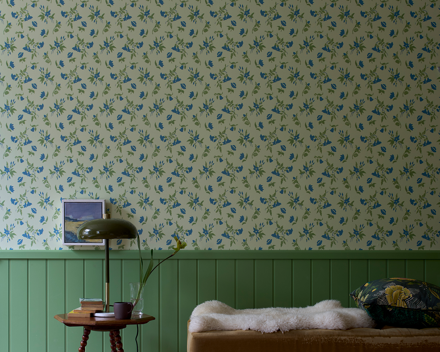 Tapete Auguste - Yeabridge Green/ Stone Blue