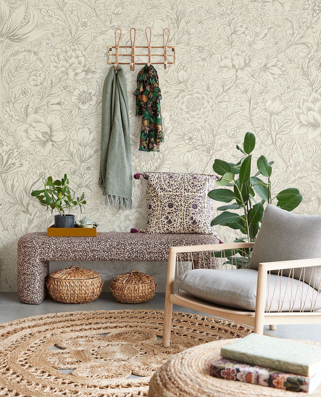 Wandbild Rosarium Cream - L
