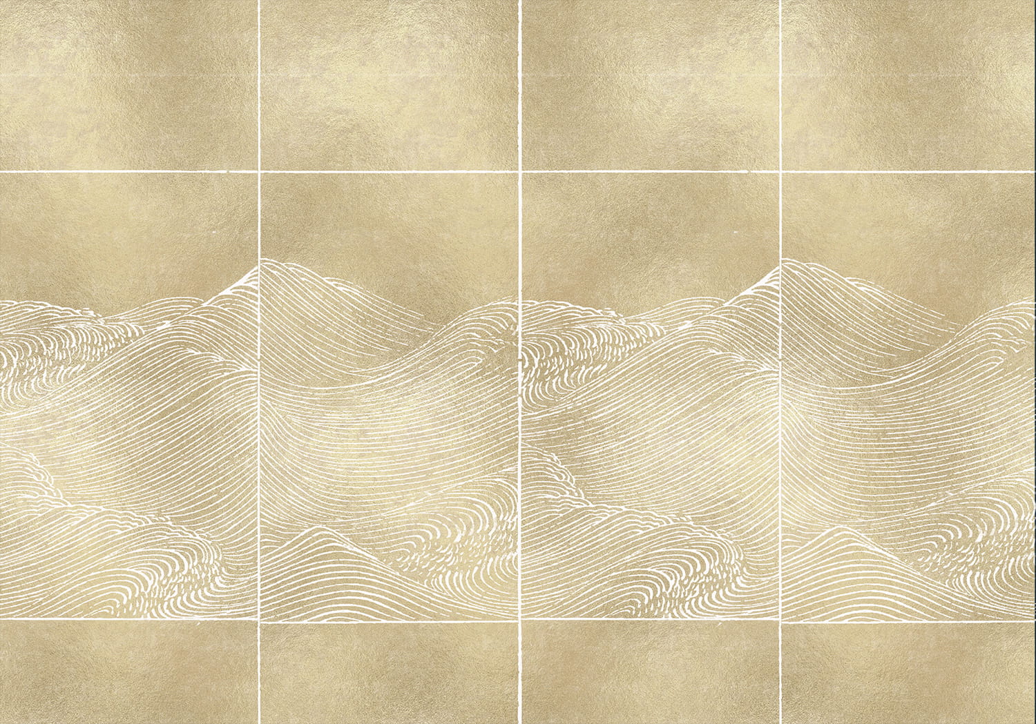 Wandbild Waves Metallics - Extra Gold