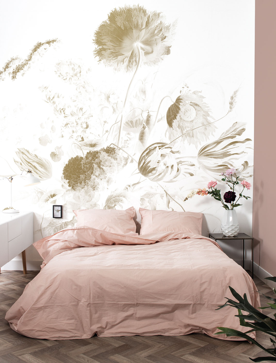 Wandbild Golden Age Flowers Gold 2 - M