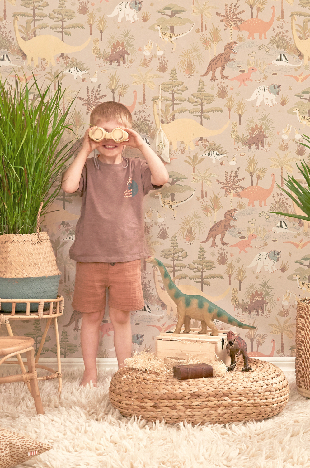 Tapete Dinosaur Vibes - Sandy Beige