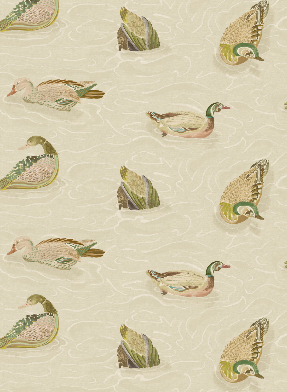 Tapete Duck Pond - Emerald/ Stone