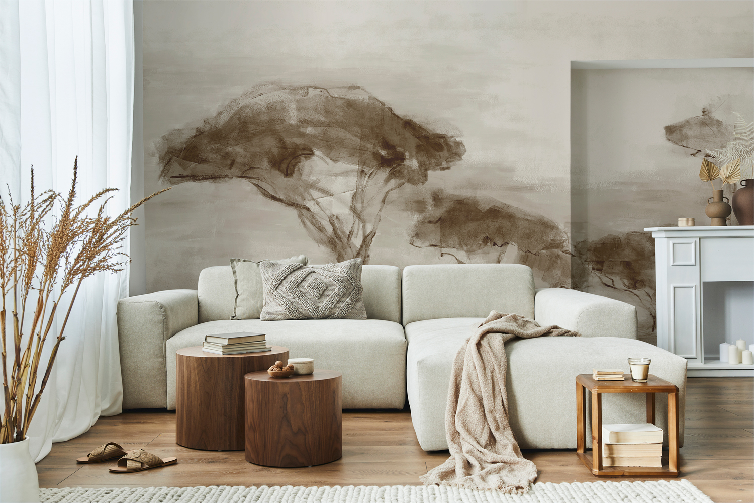 Wandbild Serengueti - Sepia