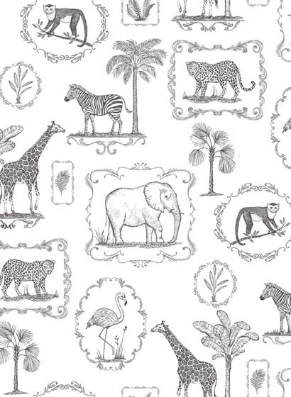 Wandbild Animal Party - Black/ White