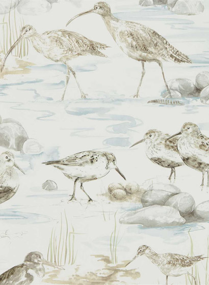 Tapete Estuary Birds - Blue/ Grey