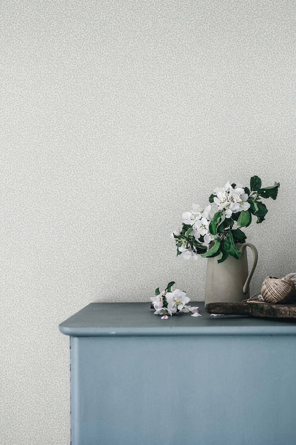 Tapete Bladverk - Misty Blue