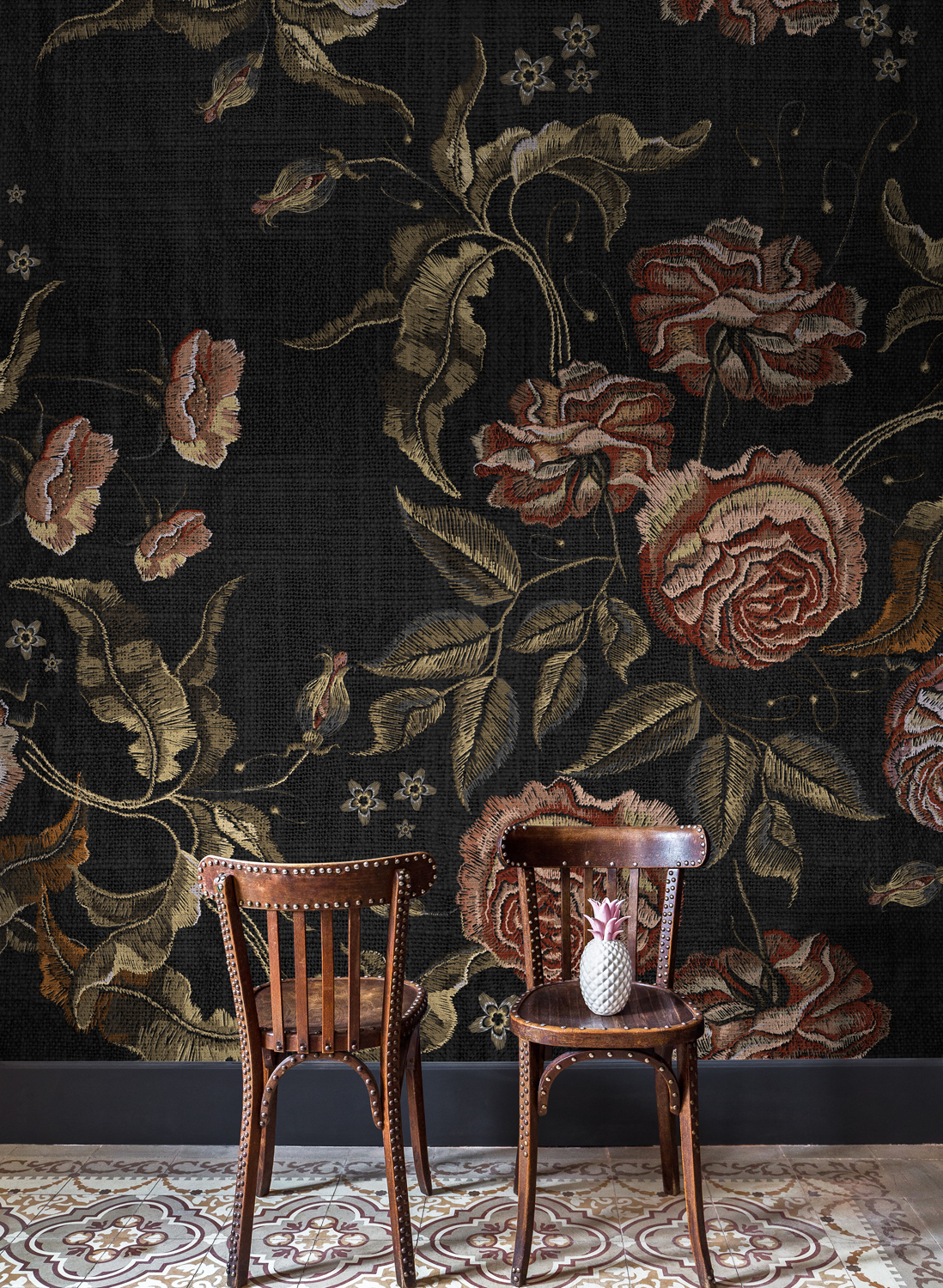 Wandbild Embroidery Flora