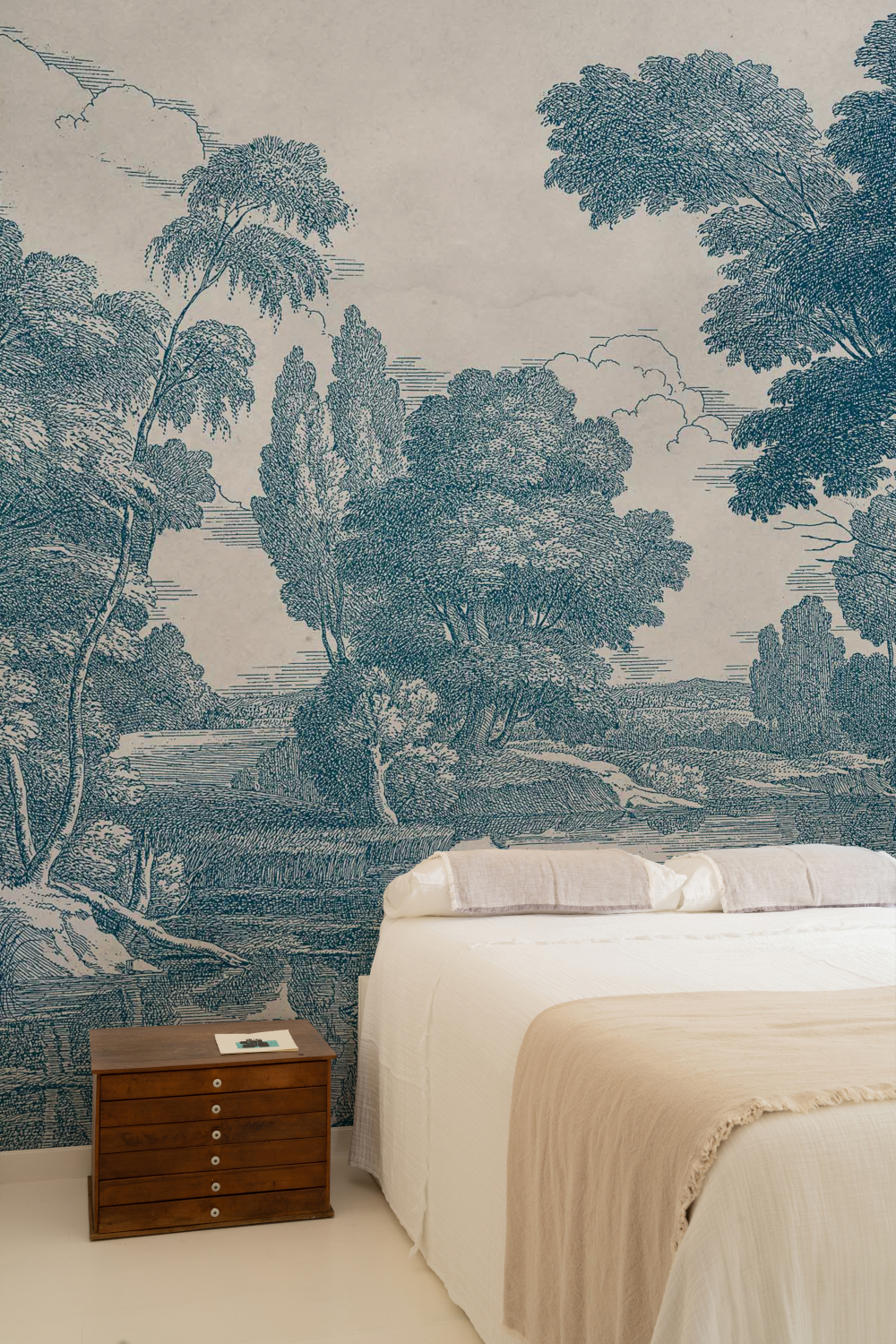 Wandbild Engraving - Blue