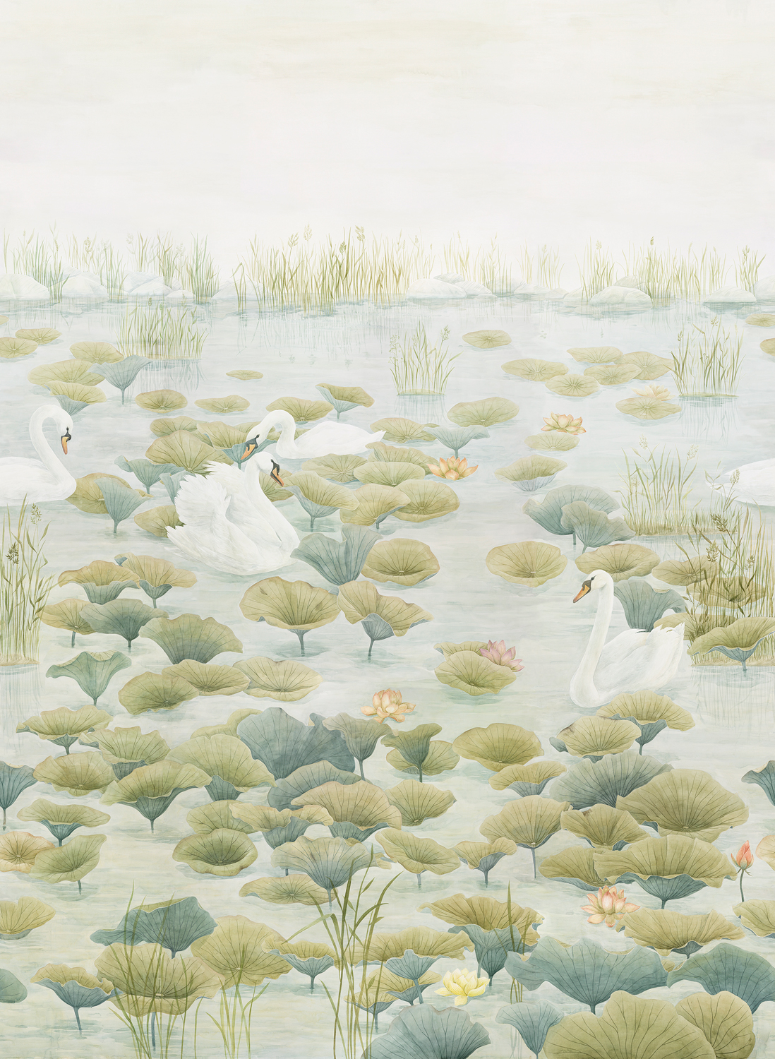 Wandbild Classic Swan Lake - green