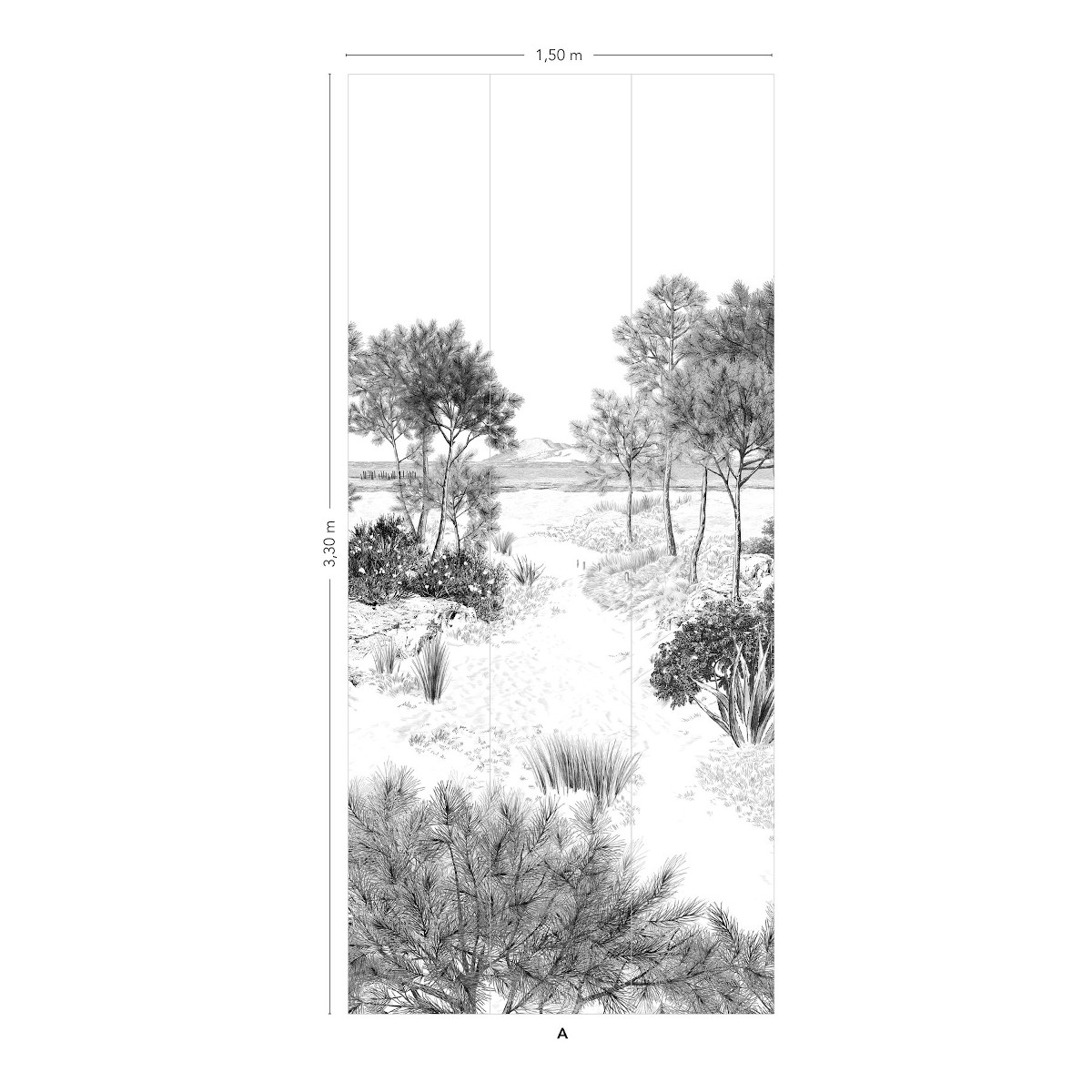 Wandbild Dune Gris - Gris - Bahnen 1/2/3