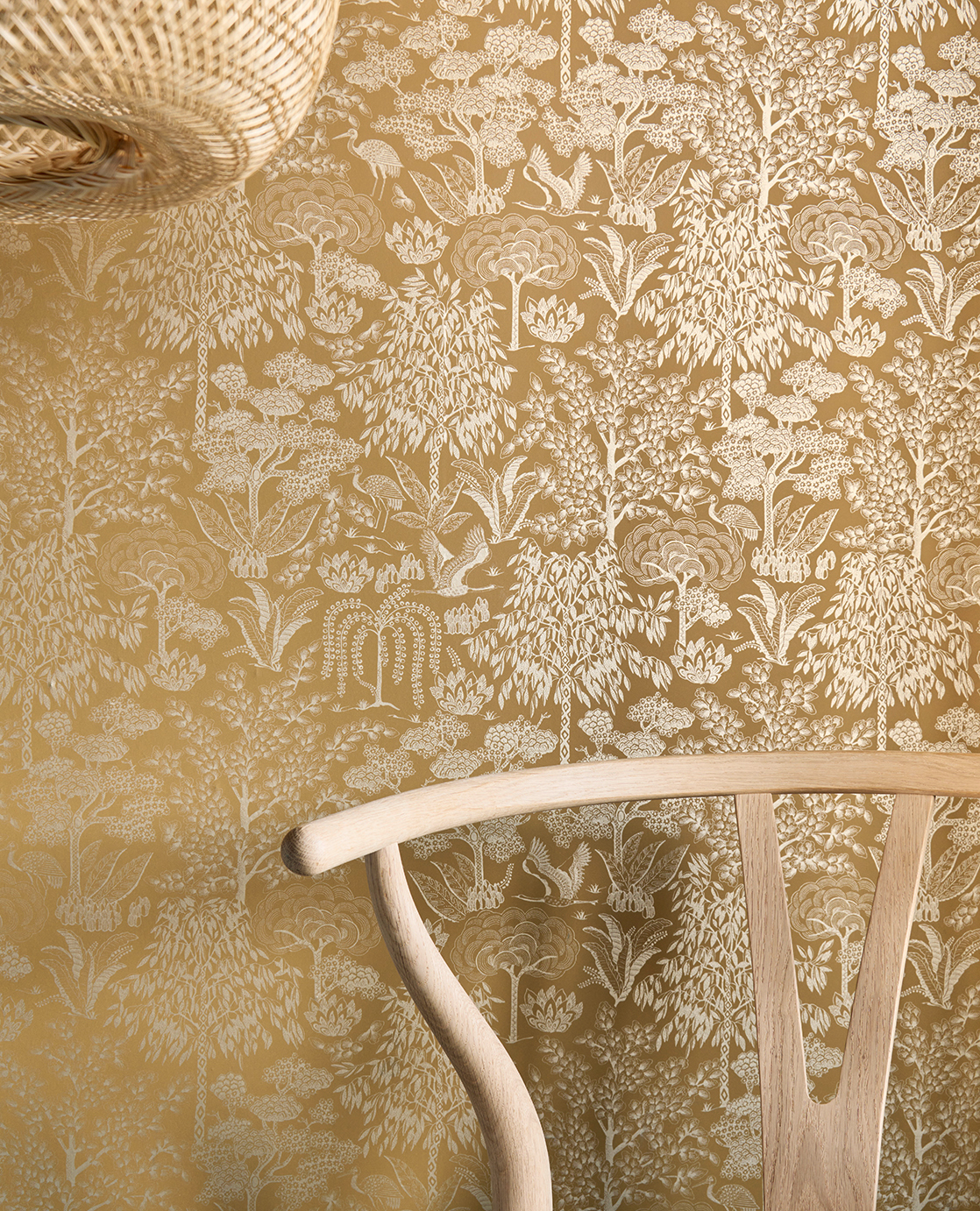 Tapete Origami Tree - Ochre Gold