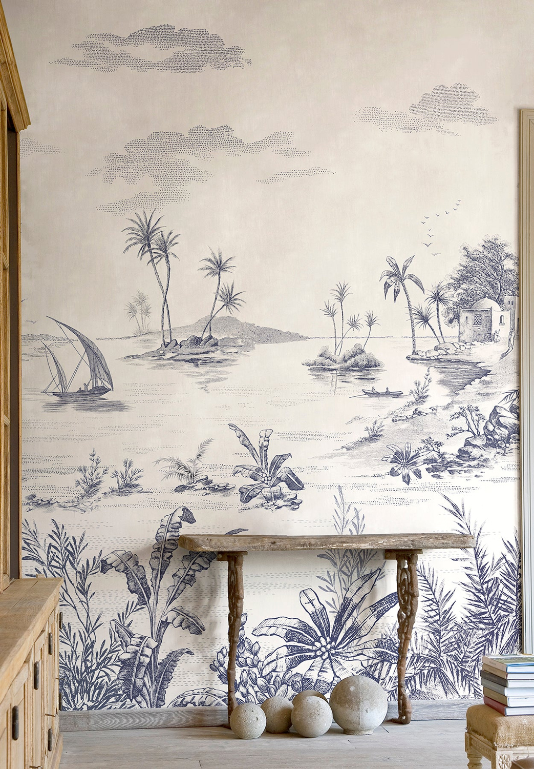 Wallpaper Vues d'Orient - Bleu Panel A