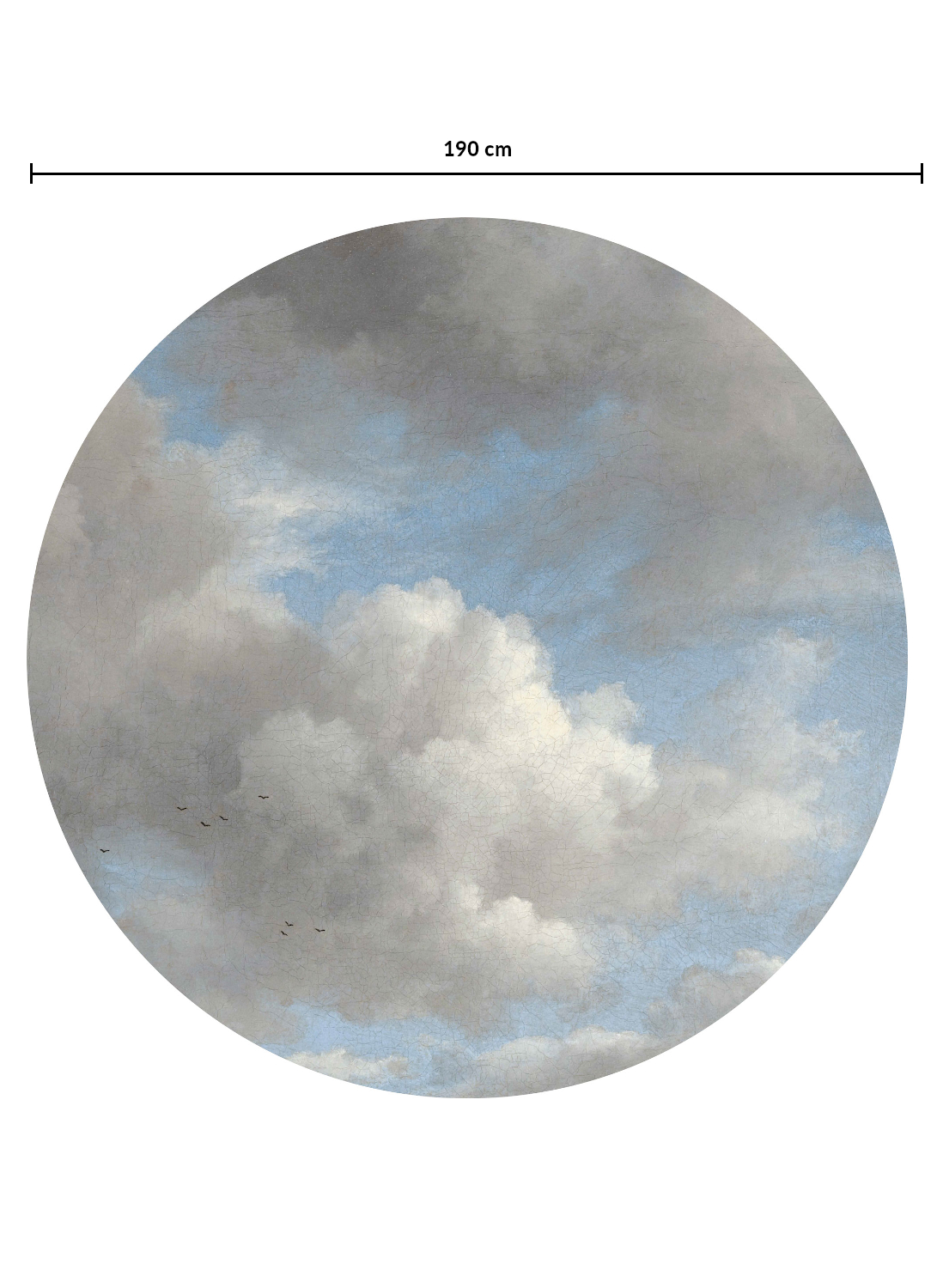 Wandbild Golden Age Clouds 2 Circle - Multicolor - Ø 1,9m