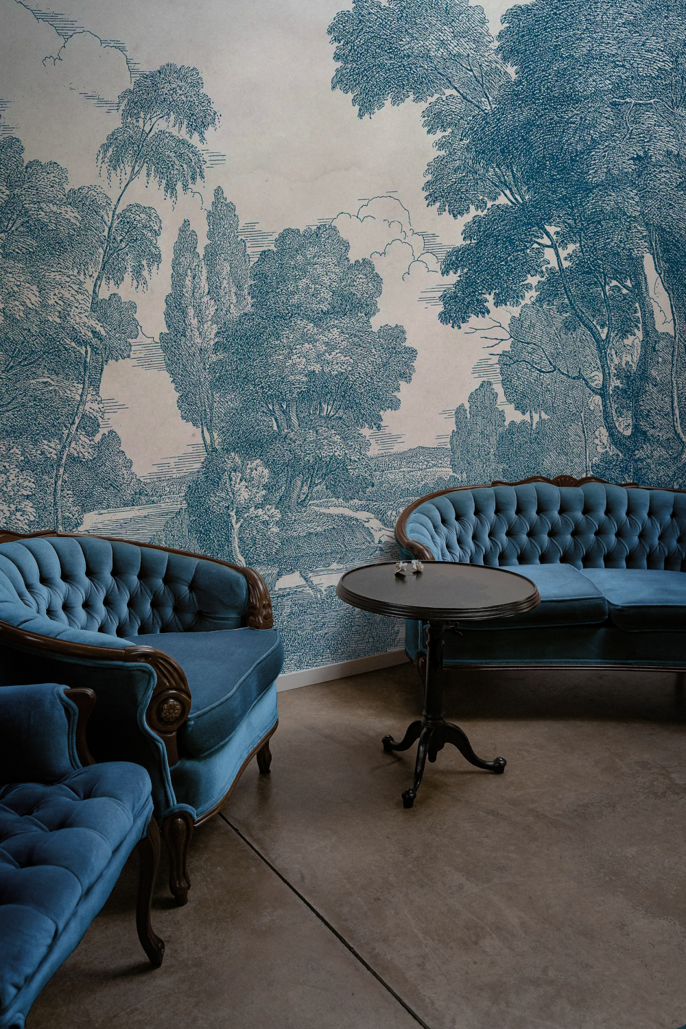 Wandbild Engraving - Blue