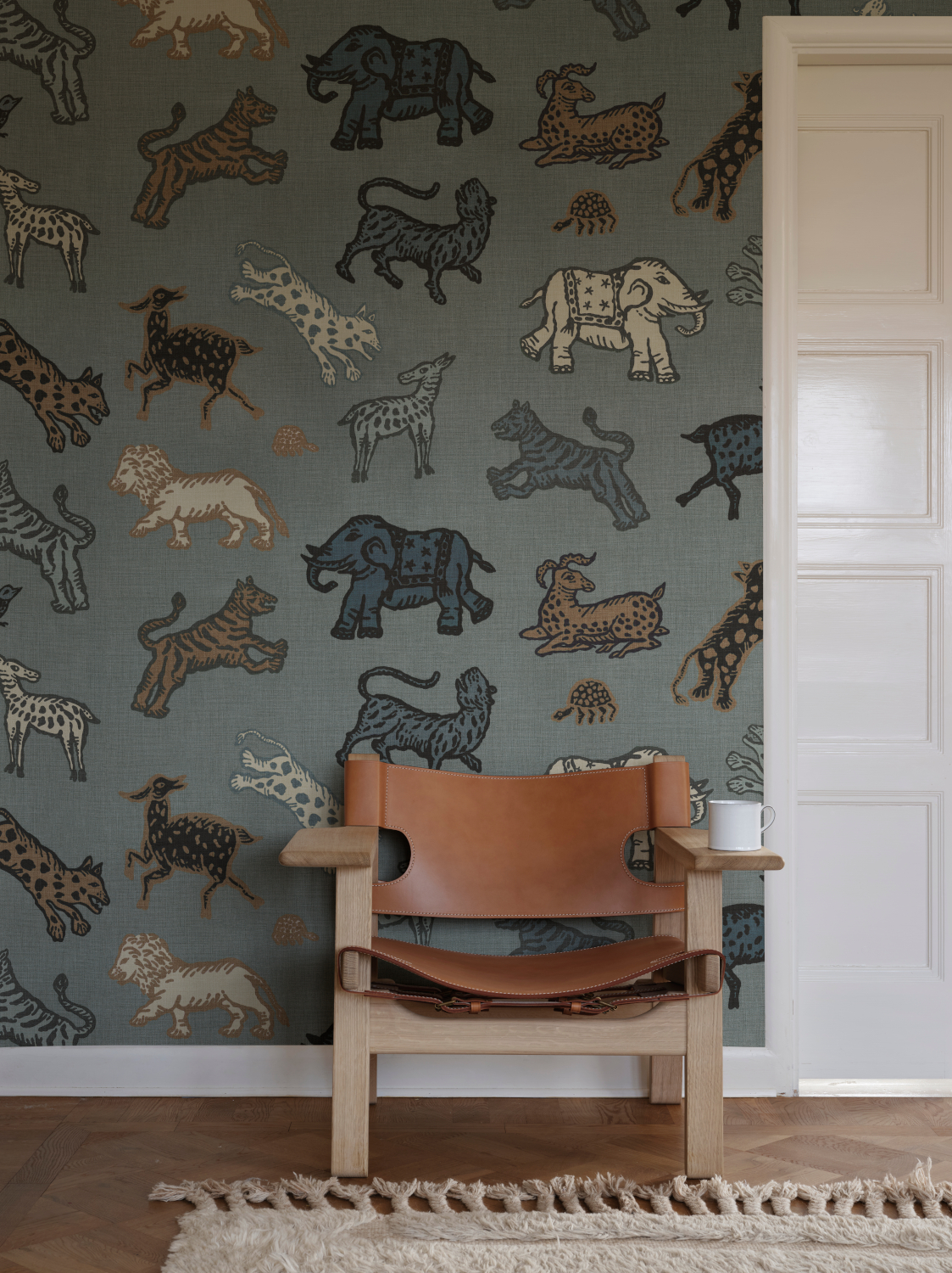 Wandbild Leonard - Misty Blue