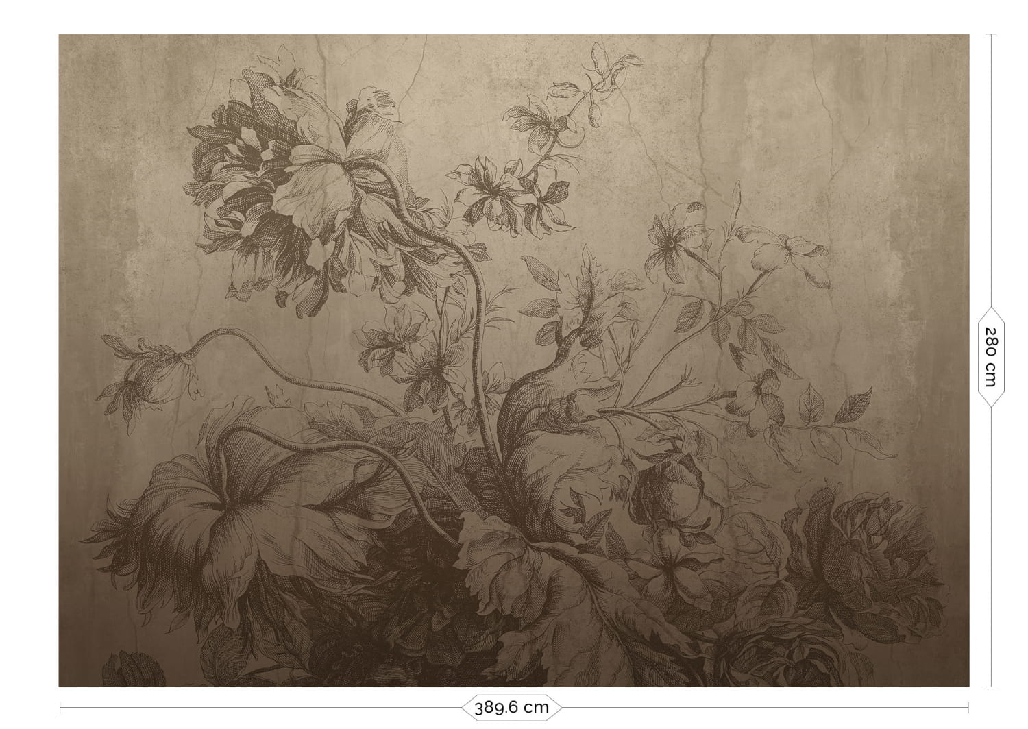 Wandbild Gradient Flowers Uyterlinde - Beige 390 cm