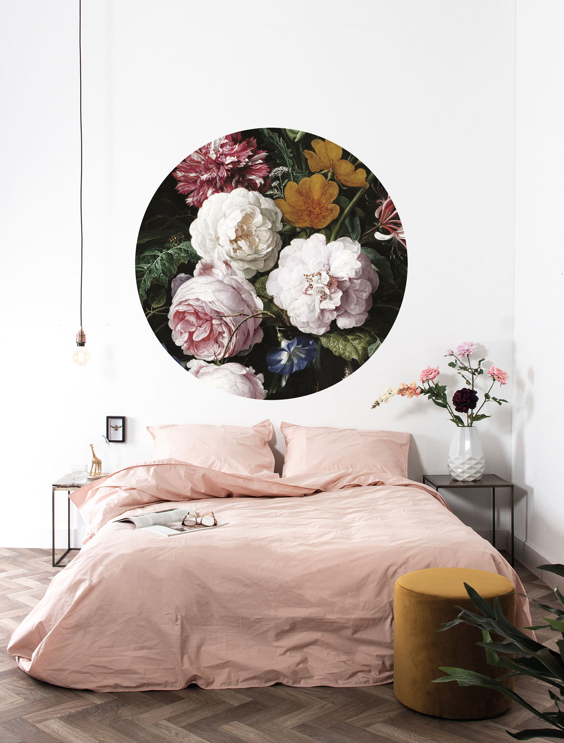 Wandbild Golden Age Flowers 1 Circle - S - 1.425m
