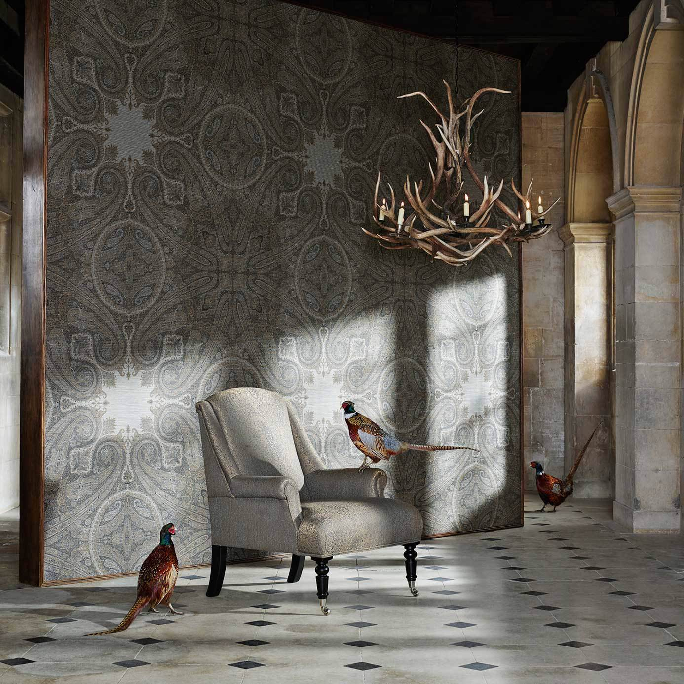 Tapete Elswick Paisley - Blue Umber