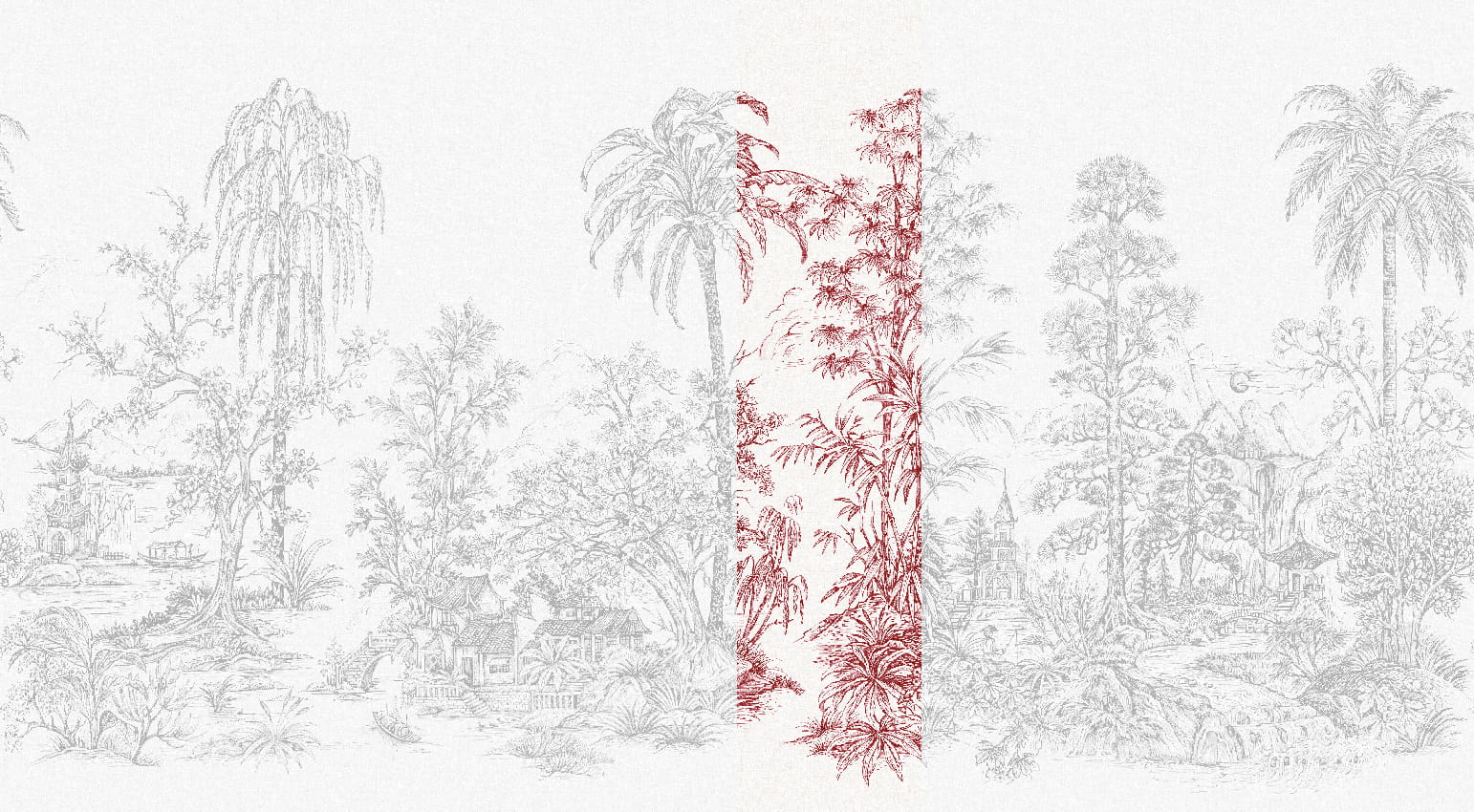 Wandbild Mandalay - White Red Panel 5