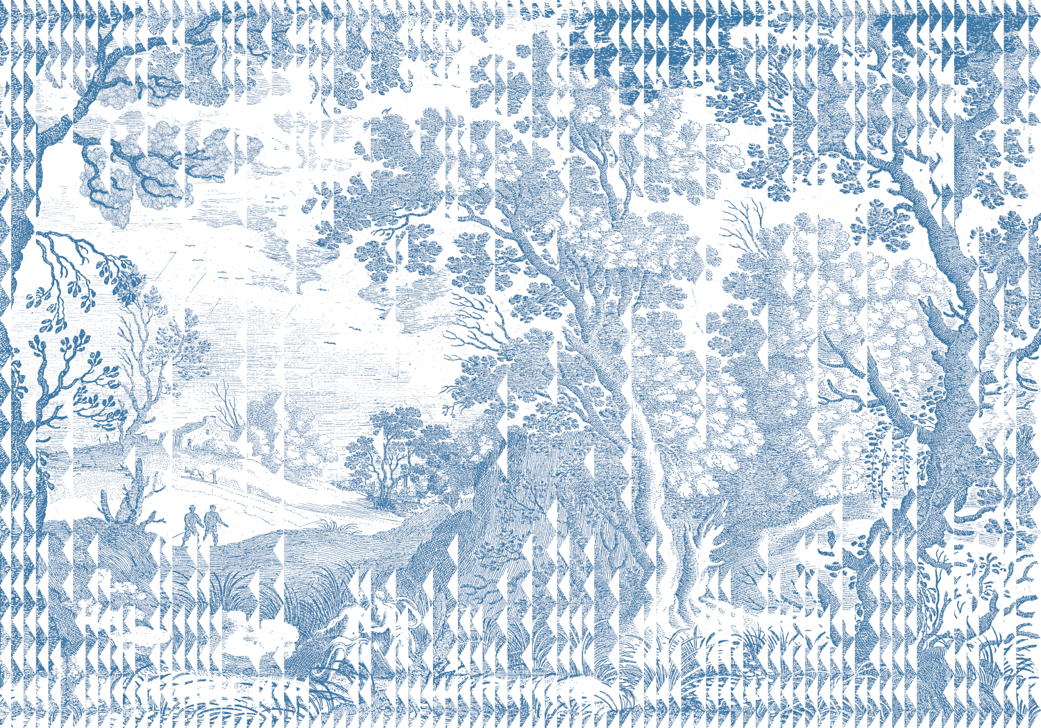 Wandbild Patch Landscape - Blue