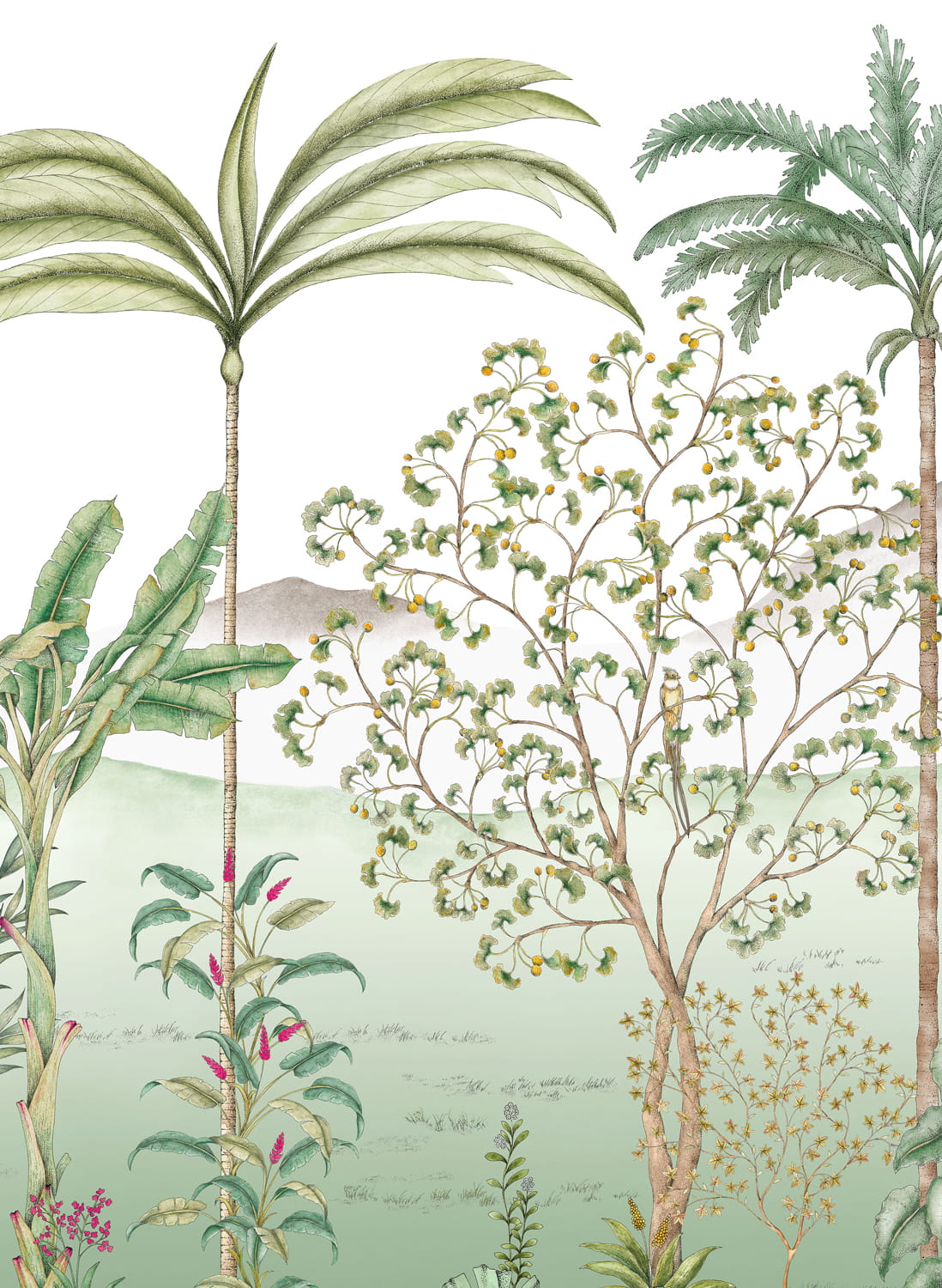 Wandbild Jardin des Oiseaux Jade - Panel A