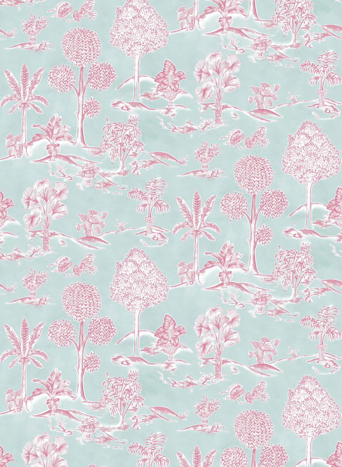 Tapete Karuna - Aqua/ Raspberry