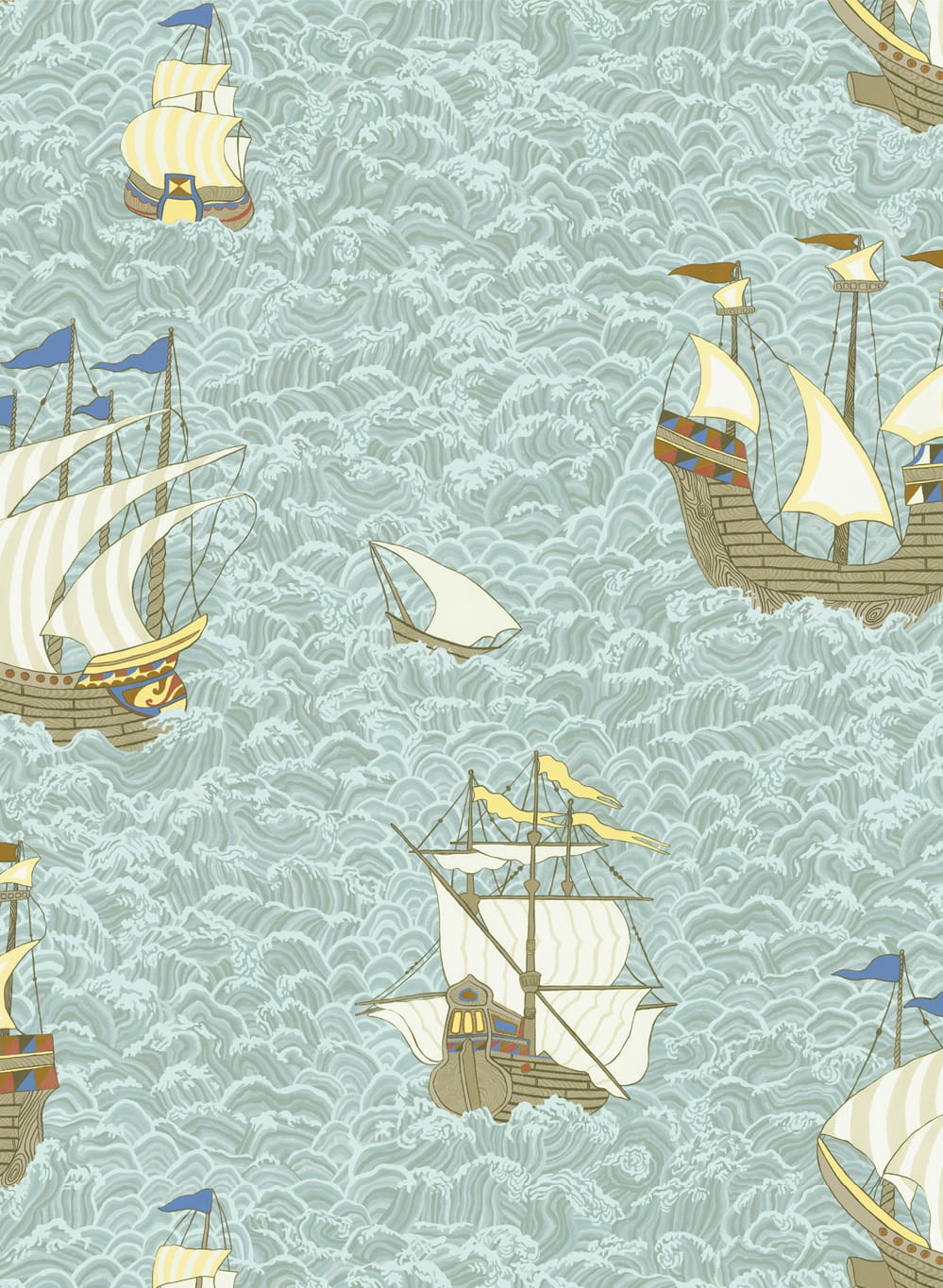 Tapete Ships - Light Blue