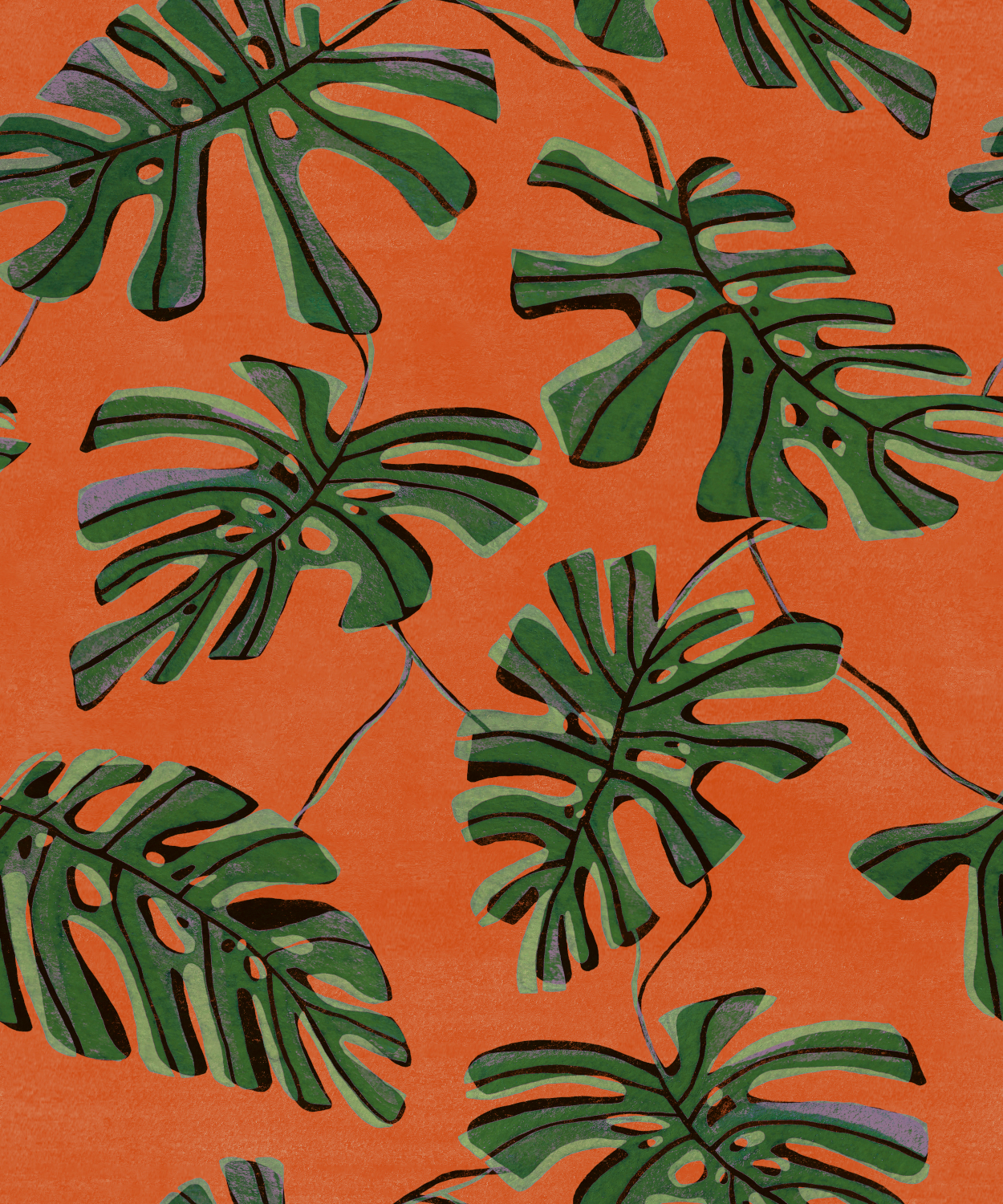 Tapete Monstera - Naranja