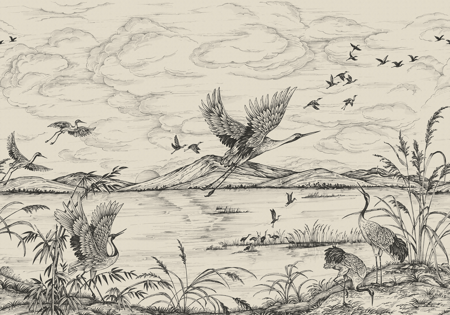 Wandbild Herons Poetry - Nacre