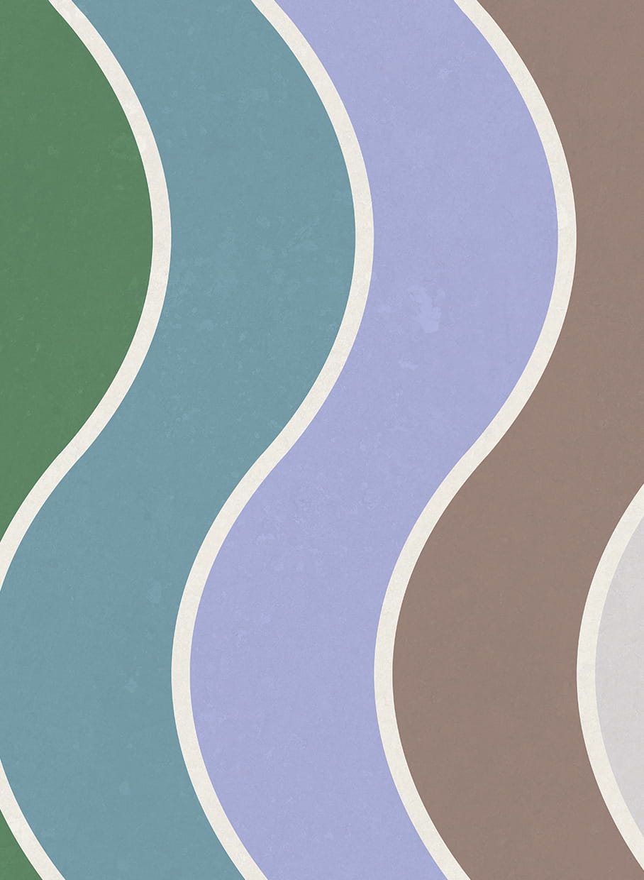 Wandbild Seventies Waves - Rainbow
