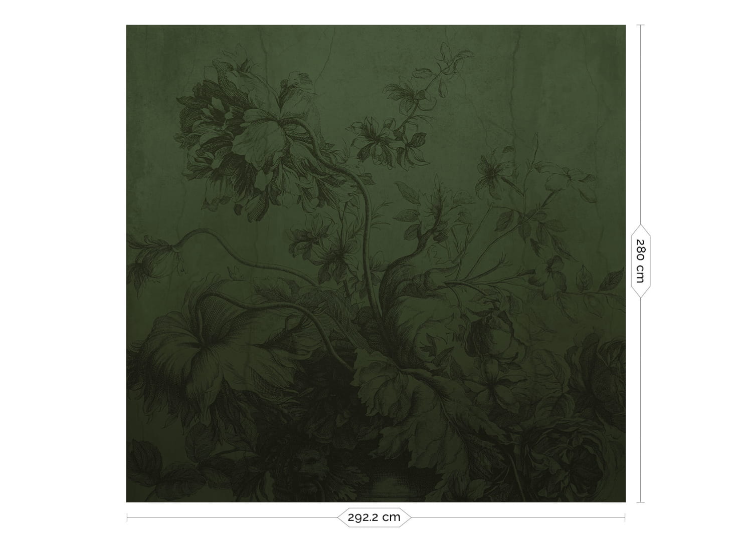 Wandbild Gradient Flowers Uyterlinde - Green 292 cm