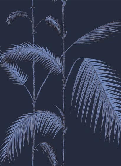 Tapete Palm Leaves - Ink & Violet