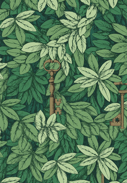 Tapete Chiavi Segrete - Leaf Green