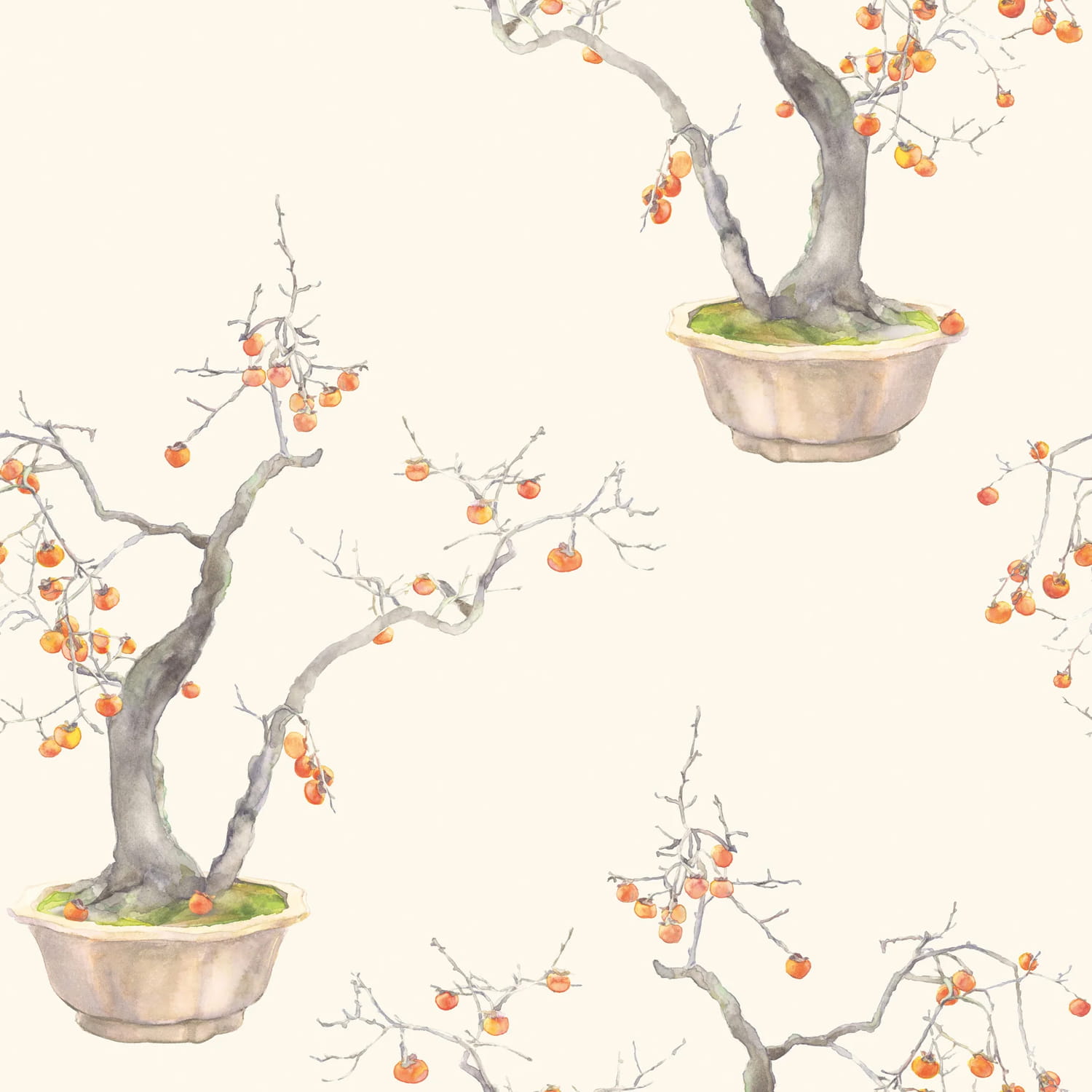 Tapete Kaki Persimmon - Ivory/ Bergamot