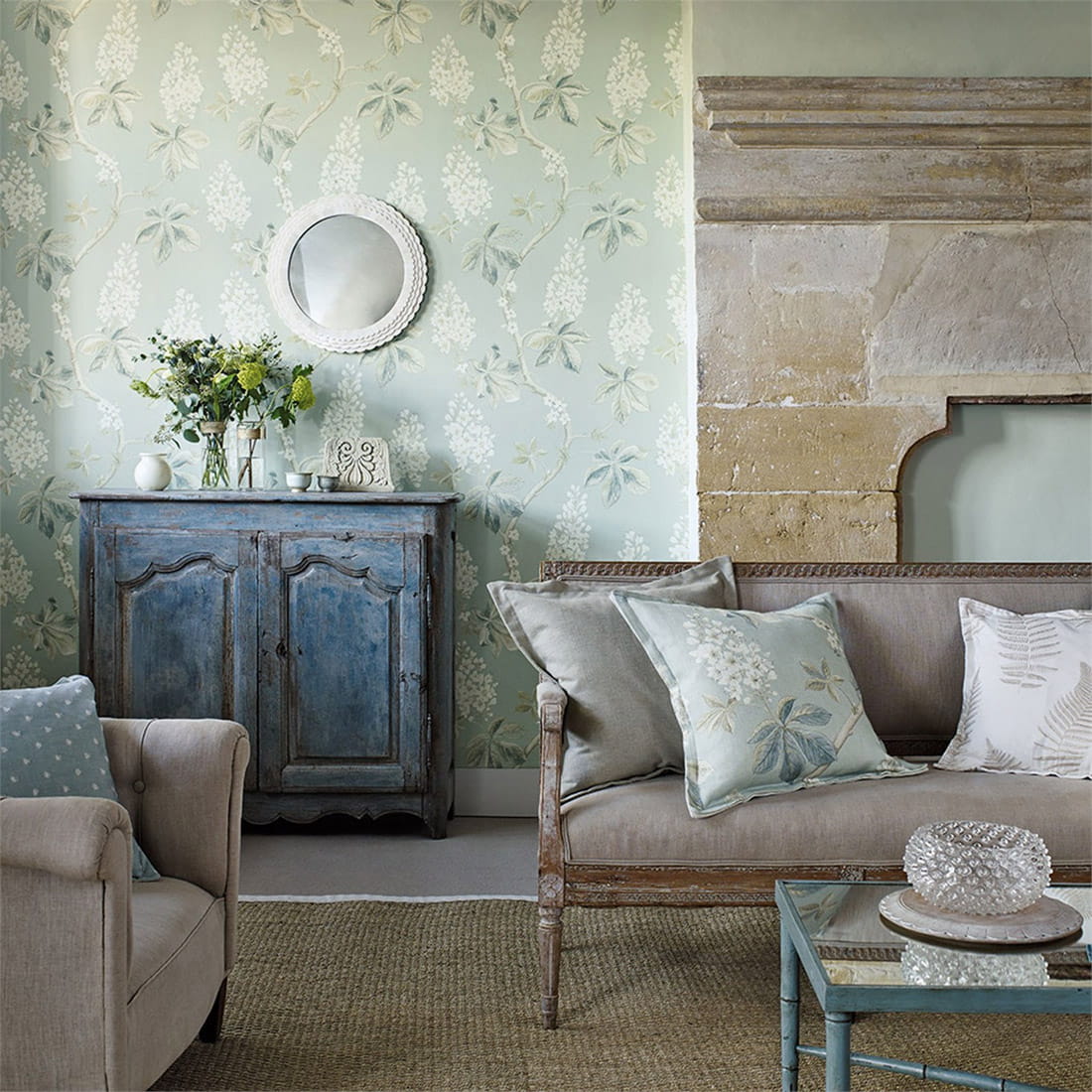 Tapete Chestnut Tree - Grey Blue/ Sage