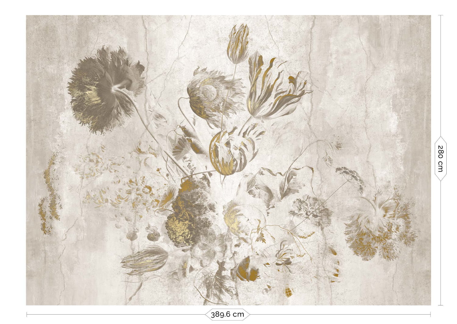 Wandbild Fresco Flowers Uyterlinde - White 390 cm