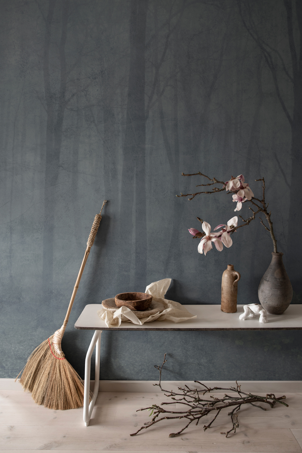 Wandbild Skog - Misty Blue