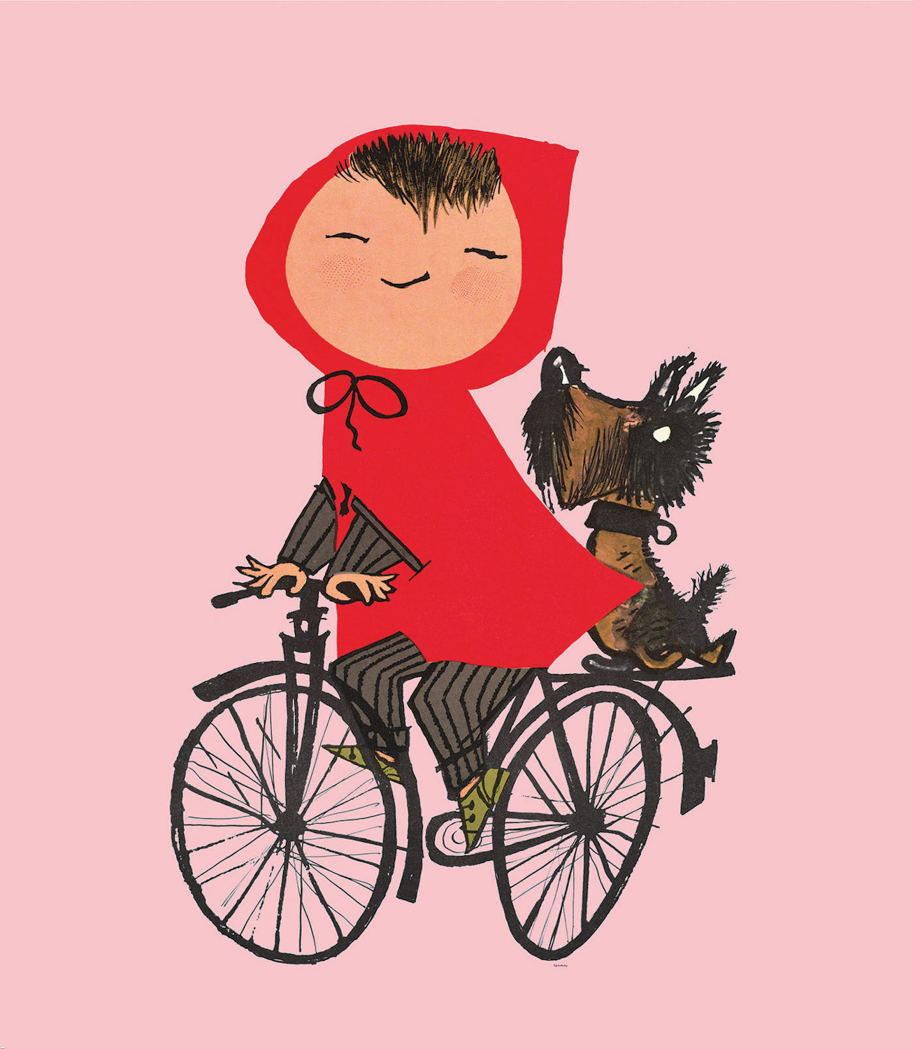 Wandbild Riding My Bike - Pink – 2.435m Breite