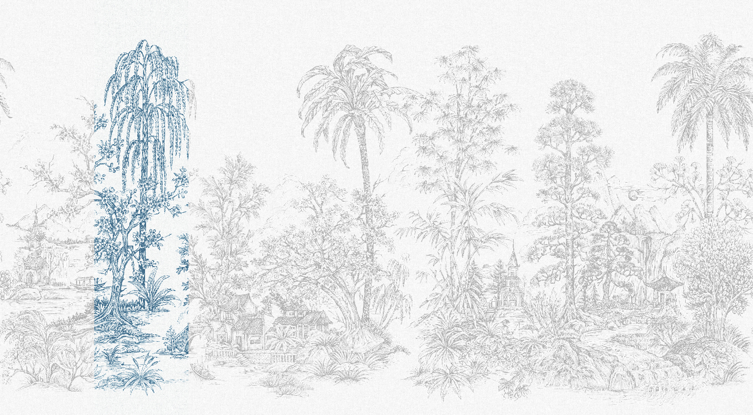 Wandbild Mandalay - White Blue Panel 2