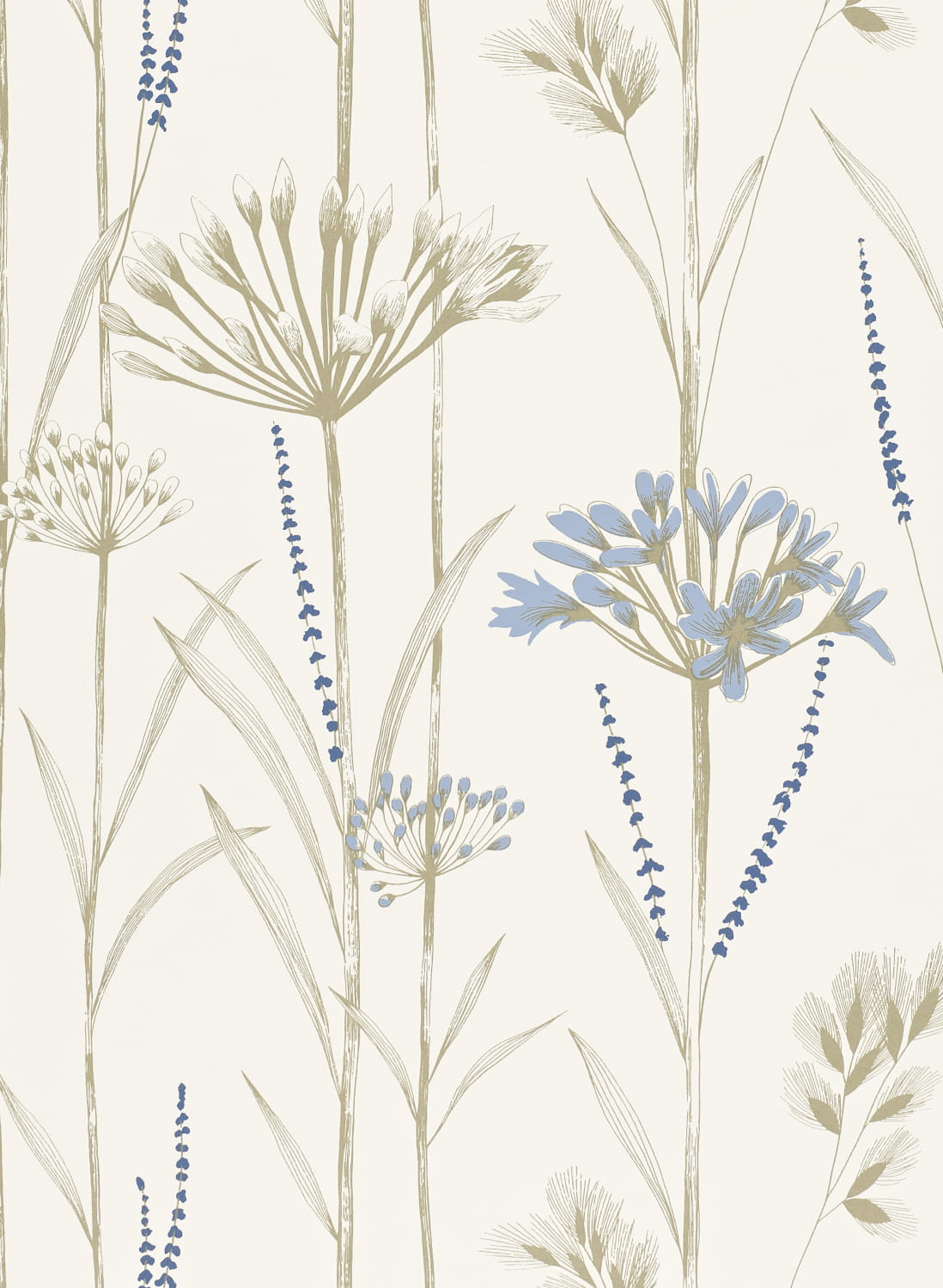Tapete Gardinum - Chalk/ Wedgwood/ Gold