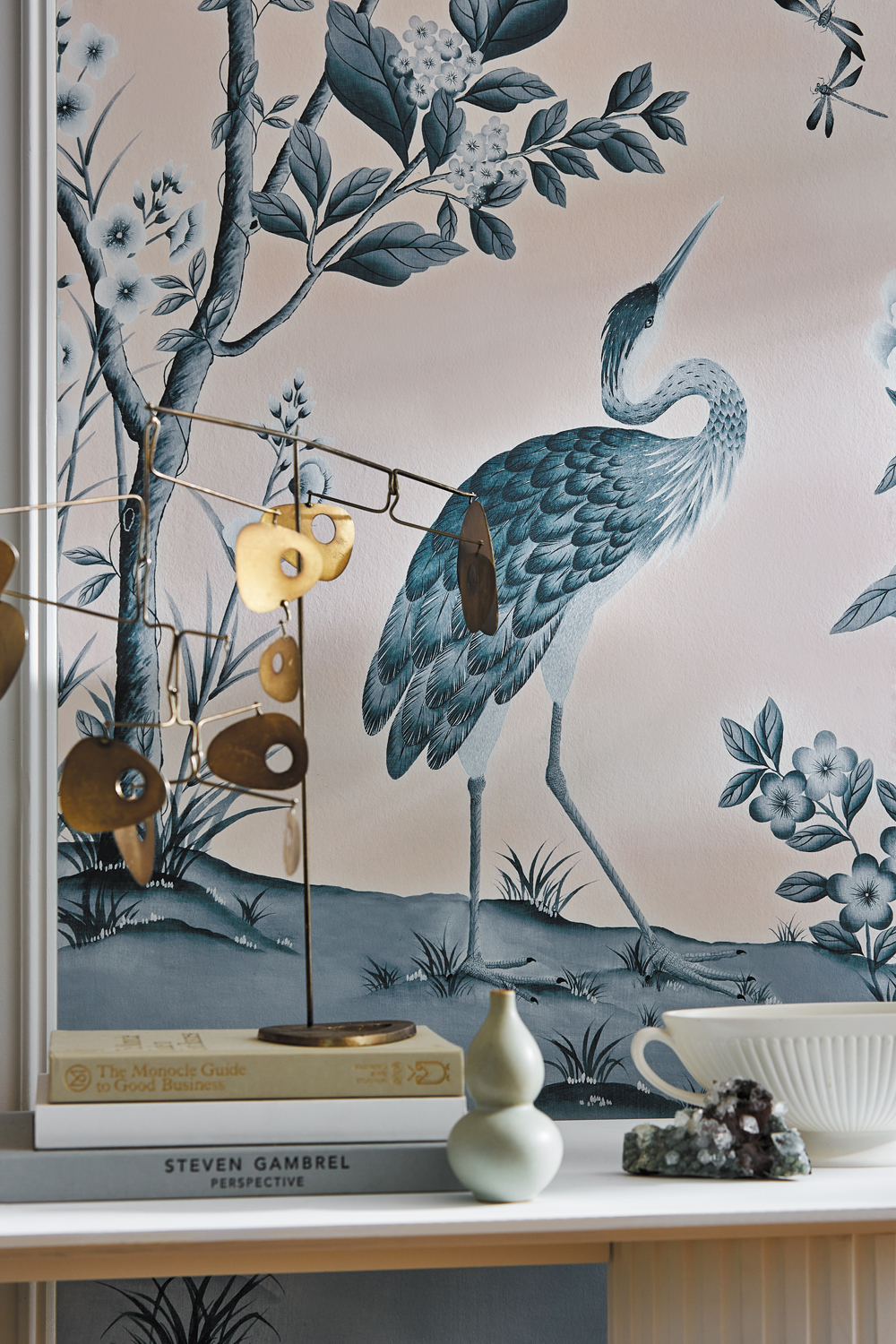 Wandbild Florence - Powder/ China Blue