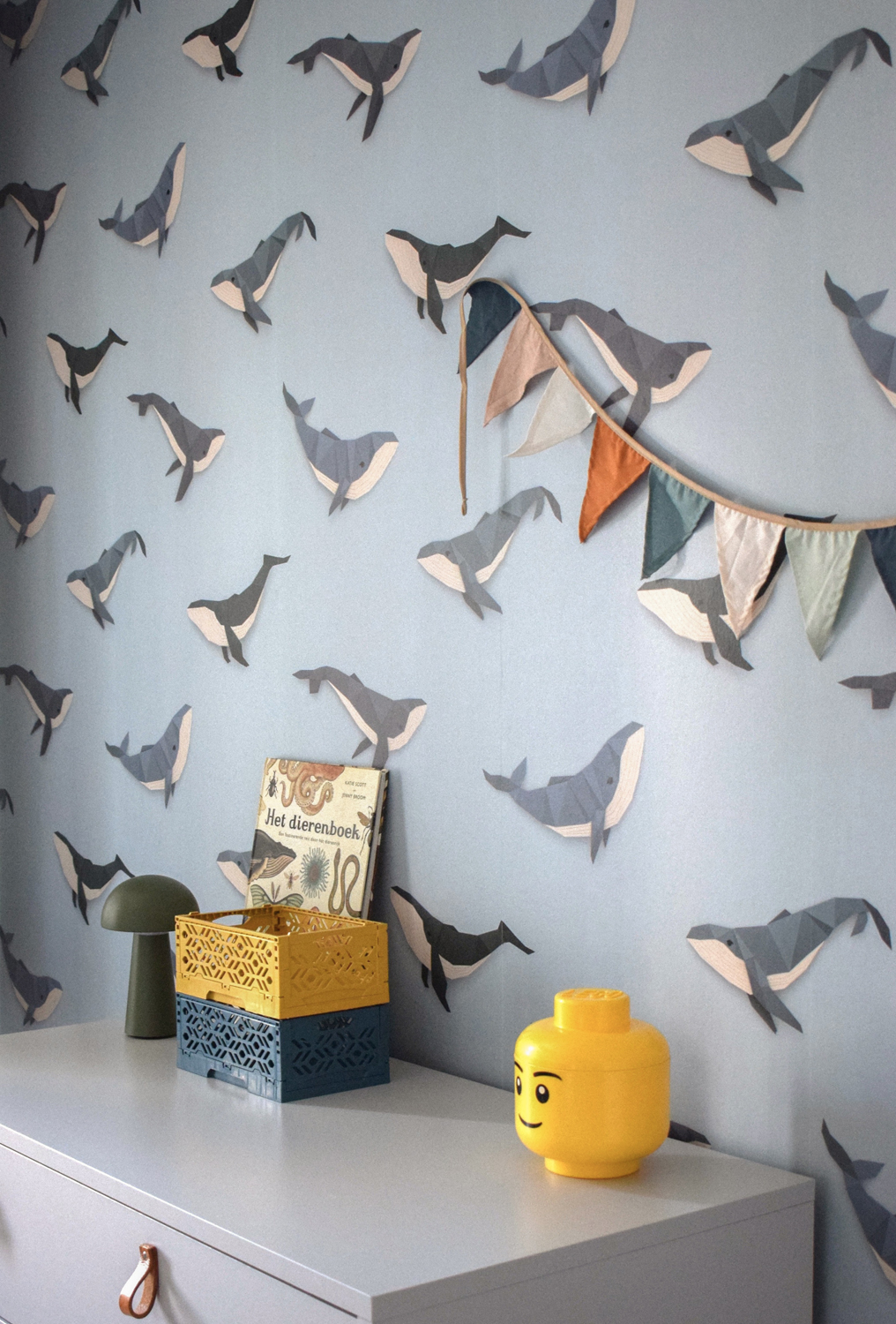 Tapete Whale / Walvis - Light Blue / Lichtblauw