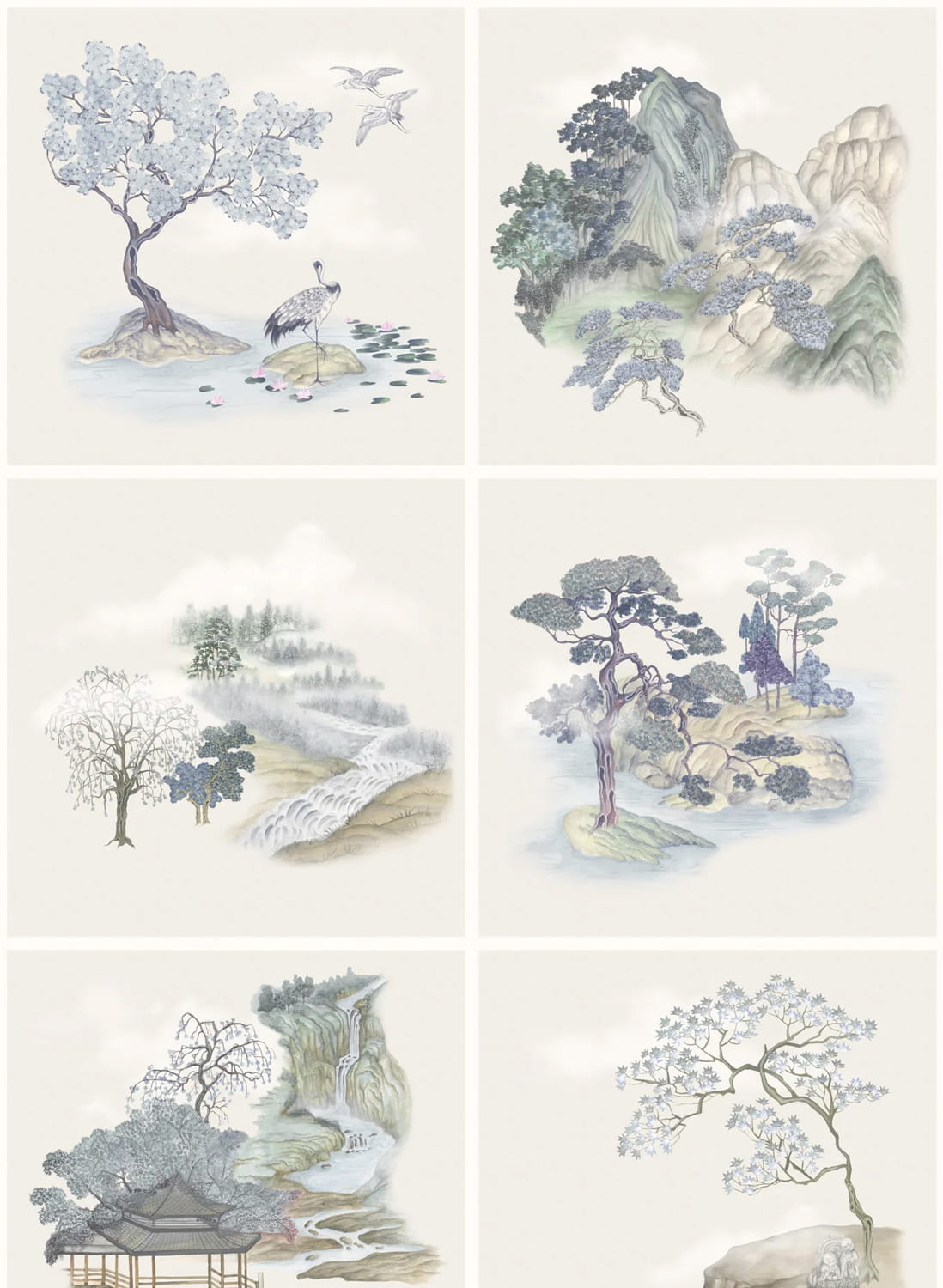 Tapete Tile Toile - Blue
