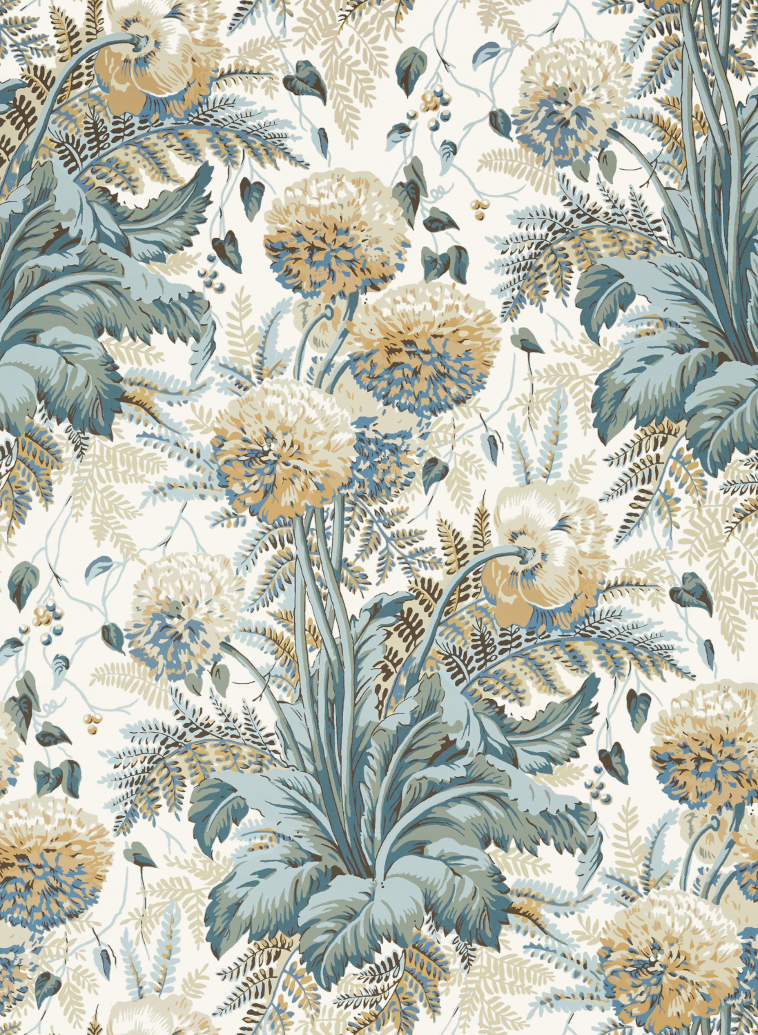 Tapete Dahlia - Soft Gold on Cream